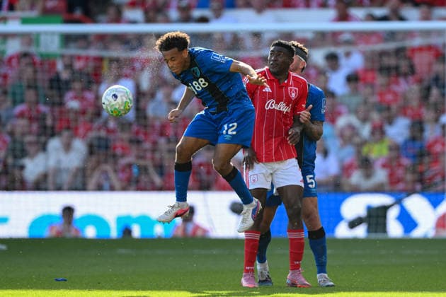 Nottingham Forest v Bournemouth - Premier League Tyler Adams of Bournemouth heads the ball during the Premier League match between Nottingham Forest and Bournemouth at the City Ground in Nottingham, United Kingdom, on May 24, 2026. Nottingham Nottinghamshire United Kingdom  Copyright: xMIxNewsx originalFilename:fletcher-nottingh260524_np1Th.jpg