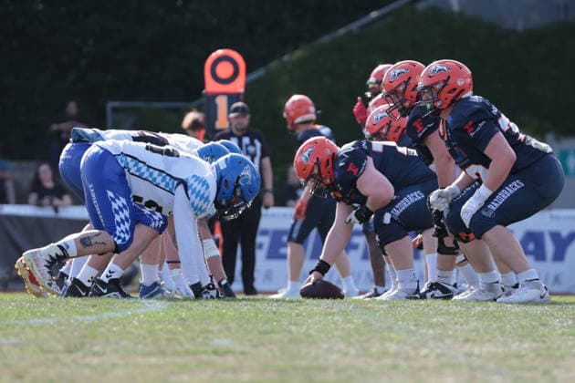 Line of Scrimmage, ifm Razorbacks Ravensburg vs Allgäu Comets, American Football, German Football League, Week 3, 2026, 24.05.2026, Copyright: xFootxBowl SusannexHägelex