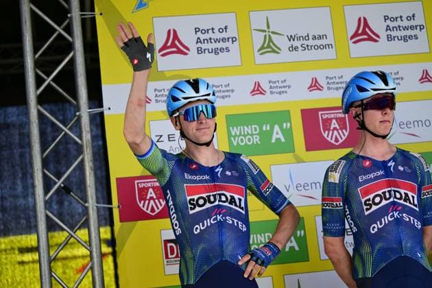 Belgian Tim Merlier of Soudal Quick-Step pictured ahead of the Antwerp Port Epic men s elite one day cycling race, 196,4 km in and around Antwerp, Monday 25 May 2026. TOM GOYVAERTS TomxGoyvaerts  x174989010x
