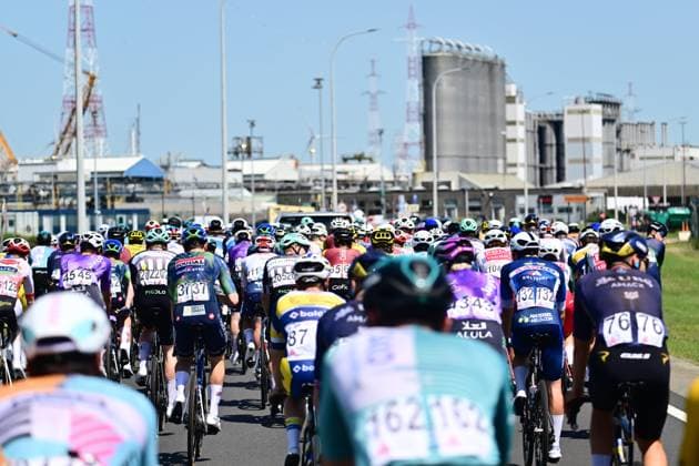 Antwerp Port Epic 2026 Cycling Race ANTWERPEN, BELGIUM - MAY 25 : Illustration picture of the peloton during the 9th edition of Antwerp Port Epic an UCI Class 1.1 one day cycling road race for Men Elite of km with start in Antwerpen and finish in Antwerpen on May 25, 2026 in Antwerpen, Belgium, 25 05 2026 ( Motordriver Pieter Vanherzele - Antwerpen Belgium  Copyright: xPeterxDexVoechtx