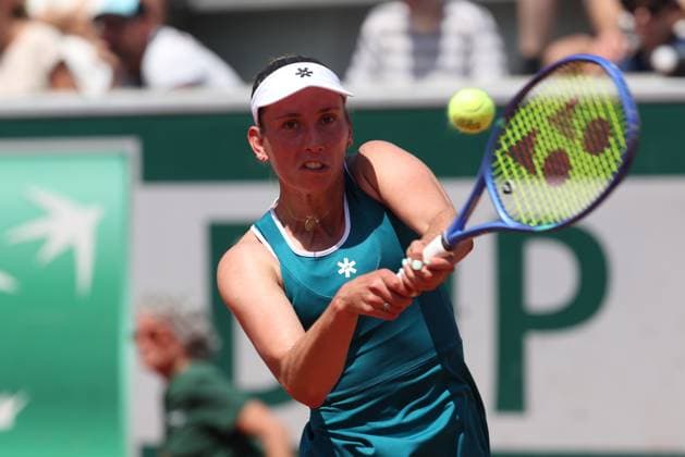 Belgian Elise Mertens pictured in action during a first round match in the women s singles between German Maria and Belgian Mertens at the Roland Garros French Open tennis tournament, in Paris, France, Monday 25 May 2026. This year s tournament takes place from 18 May to 07 June. VIRGINIExLEFOUR  x174994704x