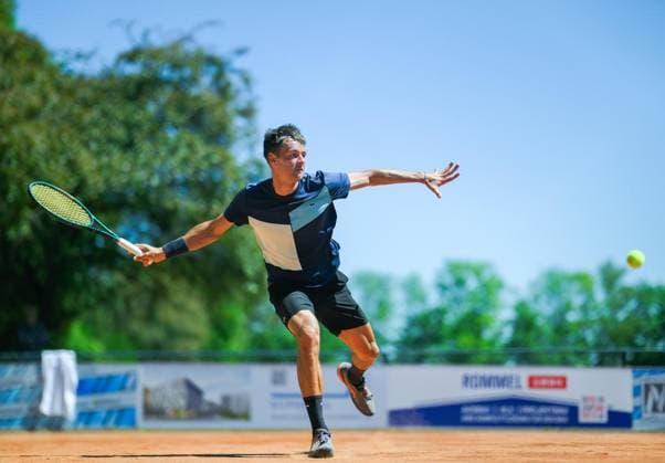 TENNIS 58 HENNER HENKEL TOURNAMENT FOR EDITORIAL PURPOSES ONLY EDITORIAL USE ONLY p 25 05 2026 Erfurt Tennis 58 Henner Henkel Memorial Tournament in photo Michel Hopp Tennisclub Ruhla 92 e V TTV , pictured, wins the mens final against Michael Mirtchev Chemnitzer Tennis Club Küchwald STV Deutschland Thueringen Erfurt Copyright SaschaxFromm Copyright: SaschaxFromm doc8600dnlq9026ev1018mz ,EDITORIAL USE ONLY Copyright: SaschaxFromm