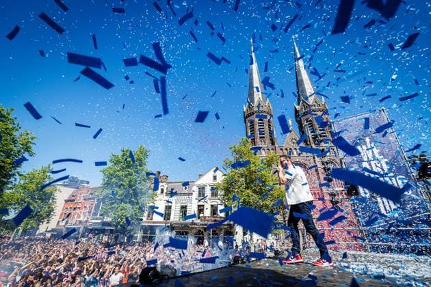 TILBURG, 25-05-2026, De Heuvel, Season 2025 2026, Dutch Keuken Kampioen Divisie eredivisie football, match between Tribute for Willem II Promotion to Eredivisie , picture shows celebration Tribute for Willem II Promotion to Eredivisie  x203962044x Copyright: