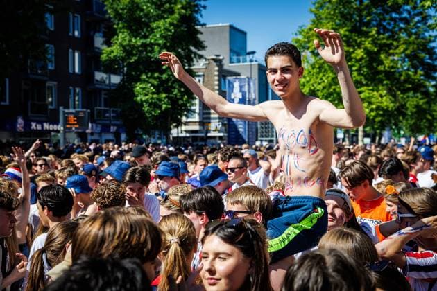 TILBURG, 25-05-2026, De Heuvel, Season 2025 2026, Dutch Keuken Kampioen Divisie eredivisie football, match between Tribute for Willem II Promotion to Eredivisie , picture shows celebration Tribute for Willem II Promotion to Eredivisie  x203962048x Copyright: