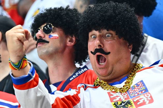 Czech fans during the IIHF World Championship, WM, Weltmeisterschaft Group B match Czech Republic vs Norway on May 25, 2026, Fribourg, Switzerland. (CTKxPhoto RadekxPetrasek) CTKPhotoP2026052505239  CTKPhotoP2026052505239