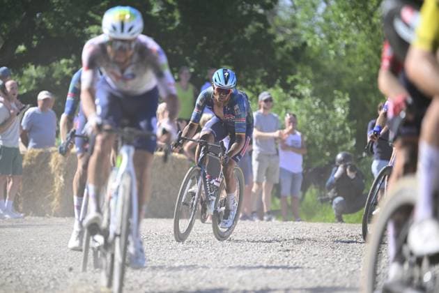 Belgian Yves Lampaert of Soudal Quick-Step pictured in action during the Antwerp Port Epic men s elite one day cycling race, 196,4 km in and around Antwerp, Monday 25 May 2026. TOM GOYVAERTS TomxGoyvaerts  x175014151x