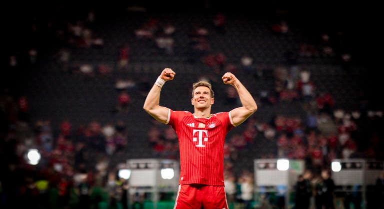 Berlin, Germany. 23rd Mai 2026. Schlussjubel Leon Goretzka (FCB) Bayern München - VfB Stuttgart 23.05.2026 *** Berlin, Germany 23rd May 2026 Final cheer Leon Goretzka FCB Bayern Munich VfB Stuttgart 23 05 2026