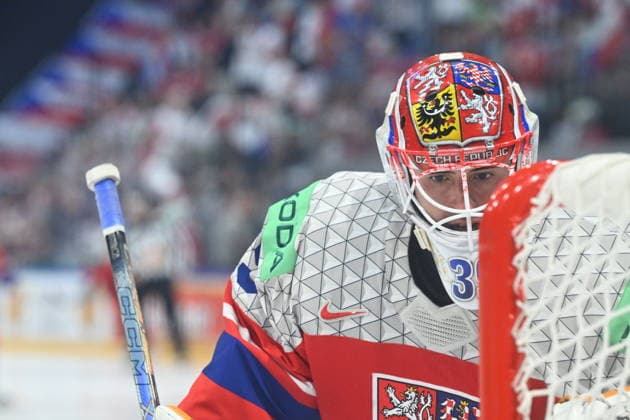 Goalkeeper Dominik Pavlat of Czech Republic during the IIHF World Championship, WM, Weltmeisterschaft Group B match Czech Republic vs Norway on May 25, 2026, Fribourg, Switzerland. (CTKxPhoto RadekxPetrasek) CTKPhotoP2026052505691  CTKPhotoP2026052505691