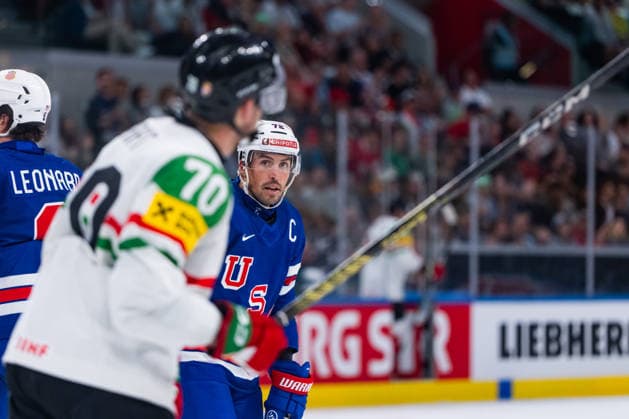 ZURICH, SWITZERLAND - MAY 25: 4:0 Goal scorer Justin Faulk (United States, 72) xduring the Preliminary Round - Group A Match 47 between United States and Hungary at the IIHF Ice hockey, Eishockey World Championship, WM, Weltmeisterschaft 2026, Swiss Life Arena on May 25, 2026 in Zurich, Switzerland. Zurich Switzerland Copyright: xTimoxSteinx