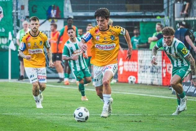 Football Austria, Admiral Bundesliga European Cup Playoff Final ECL 2025 2026, SK Rapid Vienna vs SV Oberbank Ried Allianz Stadium Weststadion, Vienna Hütteldorf Nicolas Bajlicz SV Oberbank Ried Copyright: xLukasxBierederx