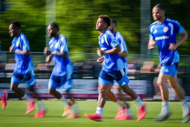 NOORDWIJK , 25-05-2026 , Sportpark S.J.C. , season 2025 2026 , Curacao Dutch International football , Training session Curacao in preparation for FIFA World Cup, WM, Weltmeisterschaft, Fussball 2026 , picture shows Curacao player Shurandy Sambo Training Curacao 25-05-2026  x203963841x Copyright: