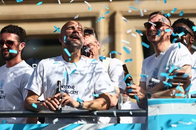Manchester City out going manager Pep Guardiola Manchester City Carabao Cup and FA Cup trophy Parade, Premier League, Football, Manchester, UK - 25 May 2026Manchester United Kingdom EDITORIAL USE ONLY No use with unauthorised audio, video, data, fixture lists, club league logos or live services. Online in-match use limited to 120 images, no video emulation. No use in betting, games or single club league player publications.  Copyright: xPhilxOldham Shutterstockx 16889909s