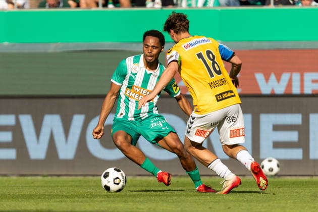 SOCCER - BL, Rapid vs Ried VIENNA,AUSTRIA,25.MAY.26 - SOCCER - ADMIRAL Bundesliga, Europacup play off, SK Rapid Wien vs SV Ried. Image shows Petter Nosa Dahl (Rapid) and Fabian Rossdorfer (Ried).  GEPAxpictures xPhilippxBrem