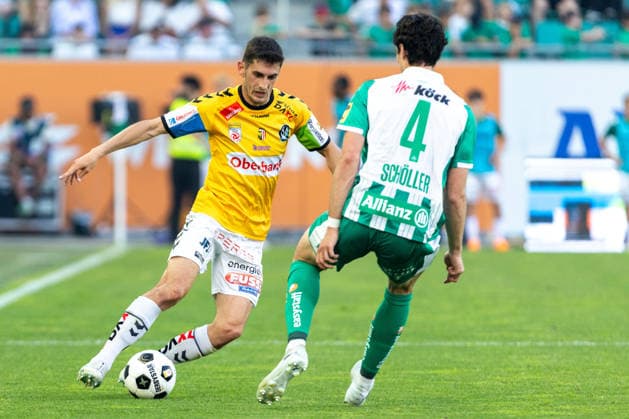 SOCCER - BL, Rapid vs Ried VIENNA,AUSTRIA,25.MAY.26 - SOCCER - ADMIRAL Bundesliga, Europacup play off, SK Rapid Wien vs SV Ried. Image shows Ante Bajic (Ried).  GEPAxpictures xPhilippxBrem