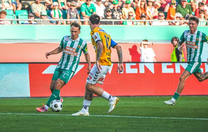 Football Austria, Admiral Bundesliga European Cup Playoff Final ECL 2025 2026, SK Rapid Vienna vs SV Oberbank Ried Allianz Stadium Weststadion, Vienna Hütteldorf Nikolaus Wurmbrand Copyright: xLukasxBierederx