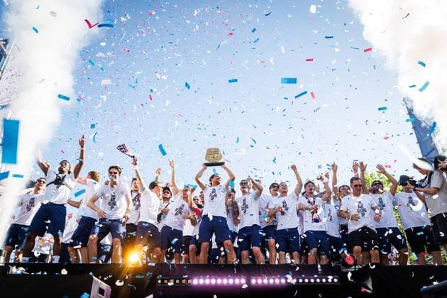TILBURG, 25-05-2026, De Heuvel, Season 2025 2026, Dutch Keuken Kampioen Divisie eredivisie football, match between Tribute for Willem II Promotion to Eredivisie , picture shows celebration on the stage Tribute for Willem II Promotion to Eredivisie  x203964695x Copyright: