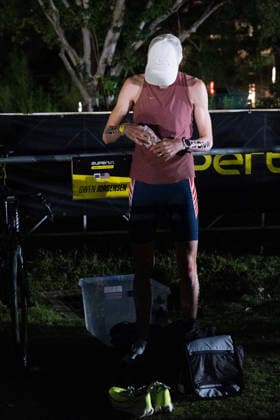 May 25, 2026: Gwen Jorgensen (203) enters early morning bike transition before the start of the SuperTri womens Pro Sprint. Austin, Texas. CSM. Triathlon 2026: SuperTri Austin MAY 25  - ZUMAc04_ 20260525_faf_c04_001 Copyright: xMarioxCantux