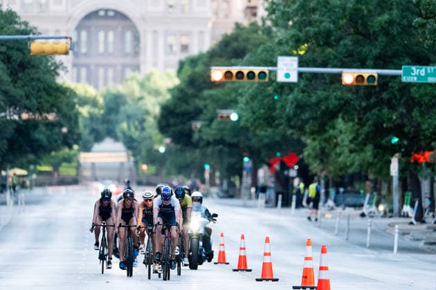 May 25, 2026: Gwen Jorgensen (203) leads the bike section of the womens Pro Sprint at the SuperTri. Austin, Texas. CSM. Austin United States of America - ZUMAc04_ 20260525_faf_c04_005 Copyright: xMarioxCantux
