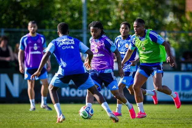 NOORDWIJK , 25-05-2026 , Sportpark S.J.C. , season 2025 2026 , Curacao Dutch International football , Training session Curacao in preparation for FIFA World Cup, WM, Weltmeisterschaft, Fussball 2026 , picture shows Curacao player Sontje Hansen Training Curacao 25-05-2026  x203964938x Copyright: