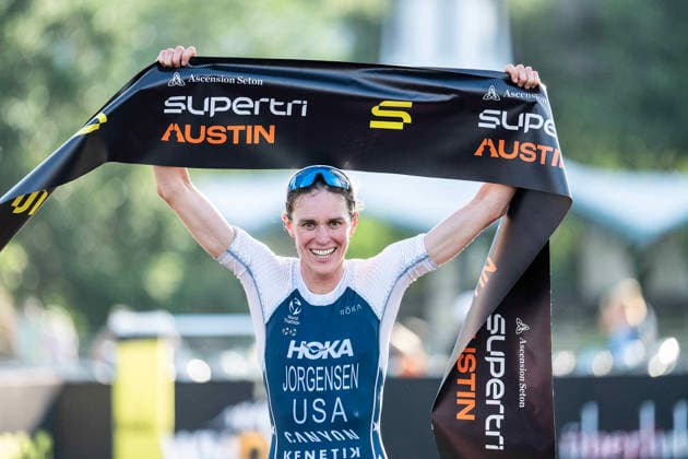 May 25, 2026: Gwen Jorgensen (203) finishing first place womens Pro Sprint at the SuperTri. Austin, Texas. CSM. Triathlon 2026: SuperTri Austin MAY 25  - ZUMAc04_ 20260525_faf_c04_019 Copyright: xMarioxCantux