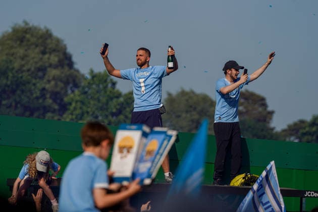 Manchester City Parade in Manchester MANCHESTER, UNITED KINGDOM - MAY 25: Manchester City’s players celebrate FA Cup and Carabao cup during an open-top bus parade through the streets of Manchester on 25 May 2026. Ioannis Alexopoulos Anadolu Manchester United, ManU Kingdom. Editorial use only. Please get in touch for any other usage.  Copyright: x2026xAnadoluxIoannisxAlexopoulosx