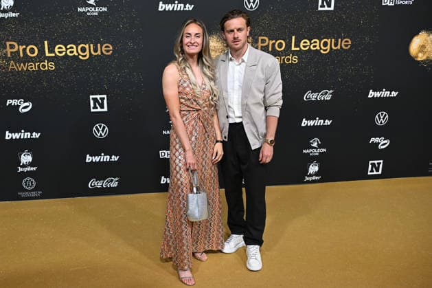 260525 Pro League Awards 2026 Tessa Wullaert and partner Mathias Deveugele pictured during the Pro League Awards for season 2025-2026. On Monday 25 May 2026 in Antwerpen , BELGIUM . PHOTO SPORTPIX David Catry Antwerpen Handelsbeurs Antwerpen BELGIUM  Copyright: xSportpix.bex xDavidxCatryxDavidxCatryx