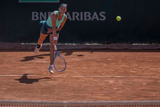 2026 French Open - Day Two Panna Udvardy serves against Viktorija Golubic during the Roland Garros Grand Slam Tournament on Day 02 in Paris, France, on May 25, 2026. Paris France  Copyright: xRobertxSzaniszlox originalFilename:szaniszlo-notitle260525_npW80.jpg