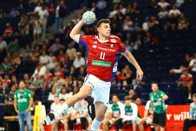 Handball I Men I Season 2025 2026 I Bundesliga I 32 Matchday I HSV Hamburg FRISCH AUF Göppingen I 25 05 2026 Nicolaj Jorgensen 11, HSV Hamburg Hamburg Barclaycard Arena Hamburg Germany Copyright: xLobeca RalfxHomburgx