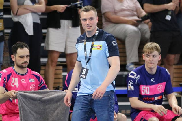 25 05 2026 Handball Men 2025 2026 2 Handball Bundesliga 32 Matchday HC Elbflorenz 2006 TSV Bayer Dormagen BallsportArena Dresden Julian Bauer Dormagen, Coach Dresden Saxony Germany
