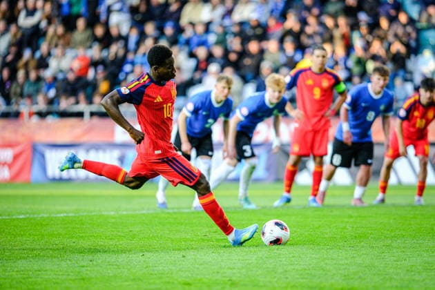 UEFA Under-17 European Championship, EM, Europameisterschaft Estonia 2026 Ebrima Tunkara in action during the UEFA Under-17 European Championship Group-A match between Estonia U-17 vs Spain U-17 national teams, Tallinn Estonia 25.05.2026 Tallinn A Le Coq Arena Estonia Copyright: xMaurixLevandix