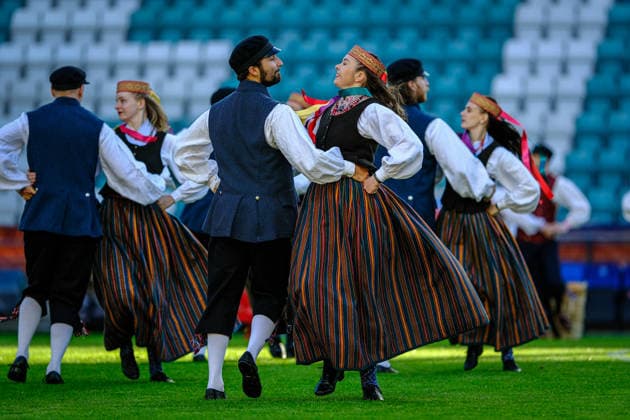 UEFA Under-17 European Championship, EM, Europameisterschaft Estonia 2026 Pre-match dancers during the UEFA Under-17 European Championship Group-A match between Estonia U-17 vs Spain U-17 national teams, Tallinn Estonia 25.05.2026 Tallinn A Le Coq Arena Estonia Copyright: xMaurixLevandix