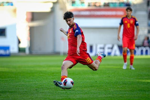 UEFA Under-17 European Championship, EM, Europameisterschaft Estonia 2026 Mikel Urrestarazu in action during the UEFA Under-17 European Championship Group-A match between Estonia U-17 vs Spain U-17 national teams, Tallinn Estonia 25.05.2026 Tallinn A Le Coq Arena Estonia Copyright: xMaurixLevandix