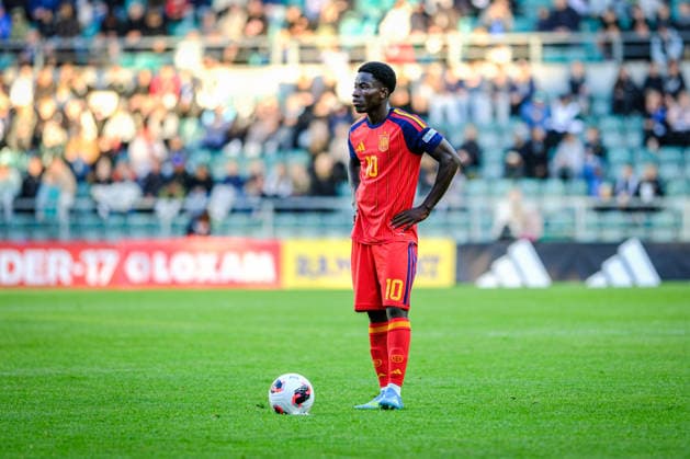 UEFA Under-17 European Championship, EM, Europameisterschaft Estonia 2026 Ebrima Tunkara in action during the UEFA Under-17 European Championship Group-A match between Estonia U-17 vs Spain U-17 national teams, Tallinn Estonia 25.05.2026 Tallinn A Le Coq Arena Estonia Copyright: xMaurixLevandix