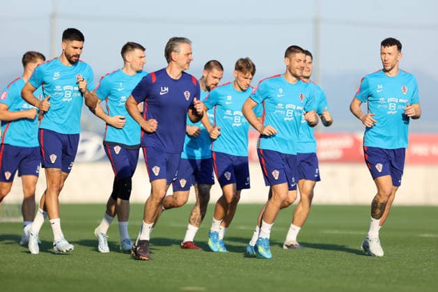 Croatia national football team trains in Rijeka ahead of 2026 World Cup Martin Erlic, Dominik Livakovic, Luka Milanovic, Toni Fruk, Andrej Kramaric and Ivan Perisic of Croatia during a training session at Rujevica Stadium on May 25, 2026 in Rijeka, Croatia as preparations begin for the 2026 FIFA World Cup, WM, Weltmeisterschaft, Fussball The Croatian national football team is holding early training camps and friendly matches ahead of their departure for the United States.  NelxPavletic PIXSELL