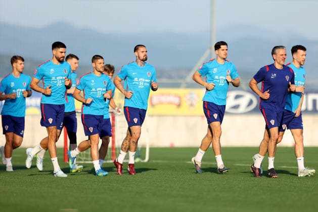 Croatia national football team trains in Rijeka ahead of 2026 World Cup Martin Erlic, Andrej Kramaric, Dominik Kotarski, Igor Matanovic, Luka Milanovic and Ivan Perisic of Croatia during a training session at Rujevica Stadium on May 25, 2026 in Rijeka, Croatia as preparations begin for the 2026 FIFA World Cup, WM, Weltmeisterschaft, Fussball The Croatian national football team is holding early training camps and friendly matches ahead of their departure for the United States.  NelxPavletic PIXSELL