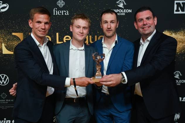 KV Kortrijk wins Community Project of the Season during the Pro League Awards 2026, for the best players in the 1st and 2nd divisions of the 2025-2026 Belgian soccer championships, on Monday 25 May 2026, in Antwerp. EMILExWINDAL  x175058123x