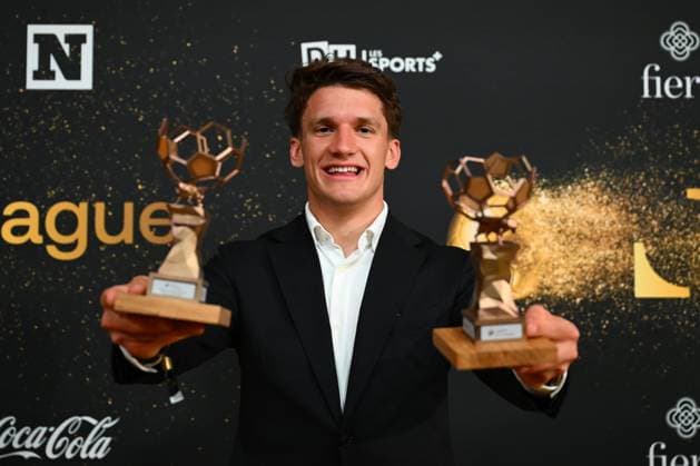 Pro League Awards 2026 ANTWERPEN, BELGIUM - MAY 25 : Christos Tzolis (Club Brugge) Player of the Season during the Pro League Award on May 25, 2026 in Antwerpen, Belgium, 25 05 2026 Antwerpen Belgium  Copyright: xVincentxKalutx