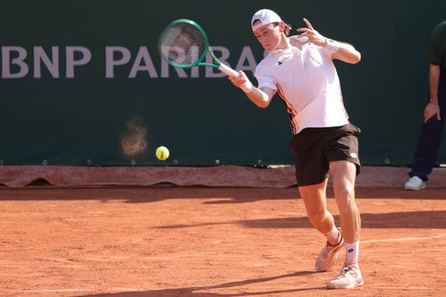 Ignacio Buse, PER, during first round of 2026 French Open at Roland Garros, Paris, 25 05 2026