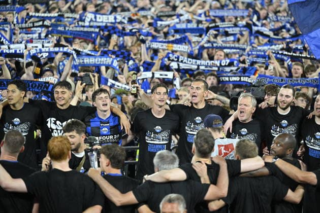 Paderborn, Home Deluxe Arena, 25 05 26, GER, Men, Relegation, Season 2025 2026, SC Paderborn 07 VfL Wolfsburg Bild DFL regulations prohibit any use of photographs as image sequences and or quasi video NRW Germany