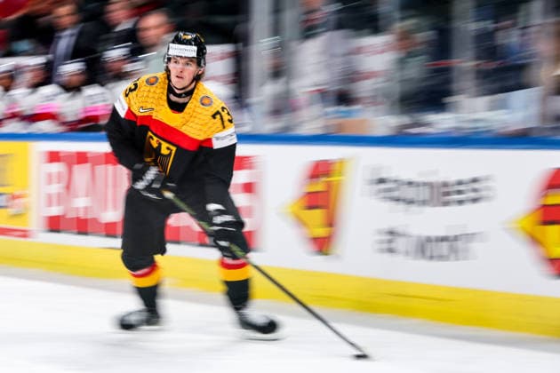 Ice hockey, Eishockey - IIHF WC 2026 ZURICH,SWITZERLAND,25.MAY.26 - ICE HOCKEY - IIHF Ice Hockey World Championship, WM, Weltmeisterschaft 2026, group stage, Germany vs Great Britain. Image shows Lukas Reichel (GER).  GEPAxpictures xMaticxKlansek