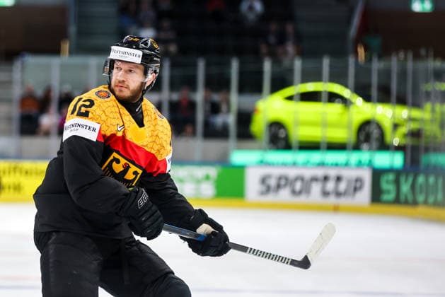 Ice hockey, Eishockey - IIHF WC 2026 ZURICH,SWITZERLAND,25.MAY.26 - ICE HOCKEY - IIHF Ice Hockey World Championship, WM, Weltmeisterschaft 2026, group stage, Germany vs Great Britain. Image shows Eric Mik (GER).  GEPAxpictures xMaticxKlansek