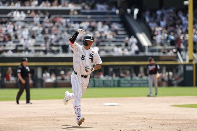 Baseball: Twins vs. White Sox Munetaka Murakami of the Chicago White Sox rounds the bases after hitting a solo home run in the first inning of a baseball game against the Minnesota Twins at Rate Field in Chicago on May 25, 2026.  A14AA0005611840P