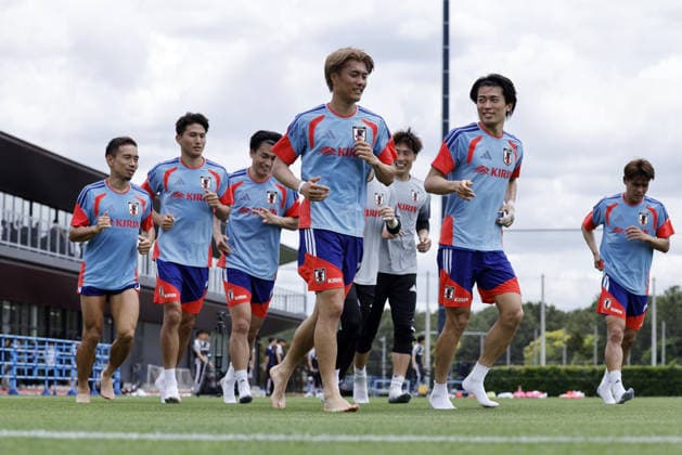 Keito Nakamura (JPN), Koki Ogawa, Japan team group, Mannschaftsbild, Totale MAY 26, 2026 - Football Soccer : Japan training camp at Prince Takamado Memorial JFA YUME Field in Chiba, Japan. Noxthirdxpartyxsales  aflo_332021960
