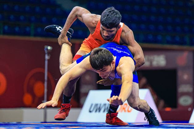 U23 Wrestling Asian Championships 65kg FS Kumar Mohit IND df Sanjarbek Rustambekov UZB Copyright: xAmirrezaxAliasgarix xUnitedxWorlx Kadir Caliskan United World Wr