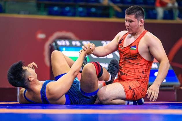 U23 Wrestling Asian Championships 92kg FS Sadirdin Daminjonov UZB df Viet Trung Tran VIE Copyright: xAmirrezaxAliasgarix xUnitedxWorlx Kadir Caliskan United World Wr