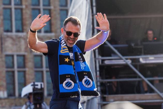 Club s head coach Ivan Leko pictured during celebrations of Club Brugge after winning the 2025-2026 Jupiler Pro League first division of the Belgian championship, in Brugge, on Monday 25 May 2026. KURTxDESPLENTER  x175088559x