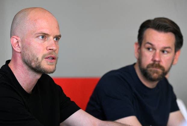 26 05 2026, xophax, Fußball 1 Bundesliga, 1 FC Koeln , 1 FC Köln , Media round after the end of the season Coach Rene Wagner and Managing Director Sport Thomas Kessler , right Koeln
