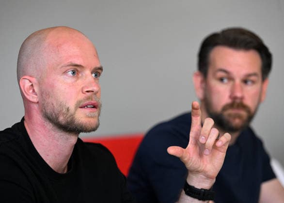 26 05 2026, xophax, Fußball 1 Bundesliga, 1 FC Koeln , 1 FC Köln , Media round after the end of the season Coach Rene Wagner and Managing Director Sport Thomas Kessler , right Koeln