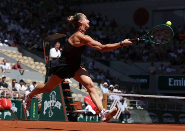 May 26, 2026, Paris, Ile De France, France: ARYNA SABALENKA during the match against J. Bouzas Maneiro of Spain in the first round of tennis tournament Roland Garros, Paris, France. Paris France - ZUMAc278 20260526_zsp_c278_010 Copyright: xMarcinxCholewinskix