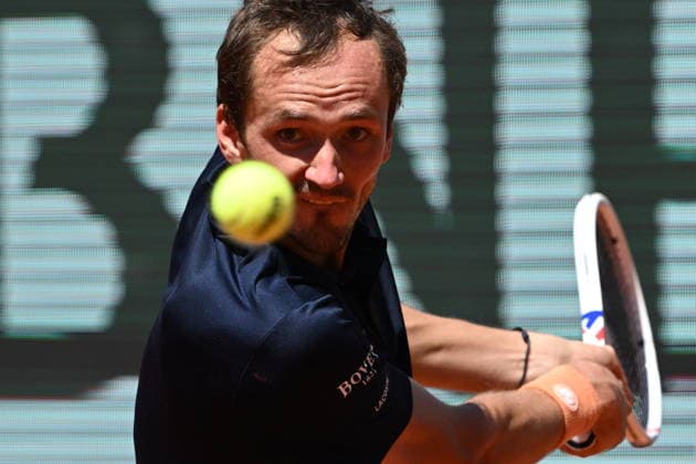 2026 French Open (Roland-Garros) - Day 3 PARIS, FRANCE - MAY 26: Daniil Medvedev in action against Adam Walton (not seen) of Australia during a first-round men s singles match on the third day of the French Open (Roland Garros) in Paris, France, on May 26, 2026. Burak Akbulut Anadolu Paris France. Editorial use only. Please get in touch for any other usage.  Copyright: x2026xAnadoluxBurakxAkbulutx